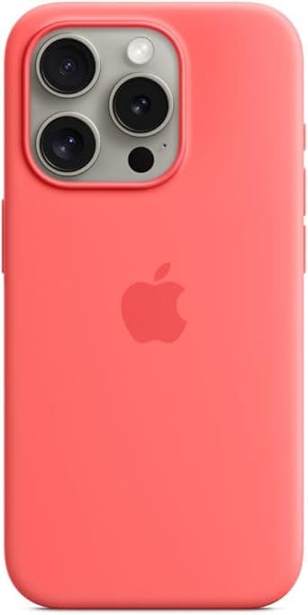 Apple iPhone 15 Pro Silicone Case with MagSafe - Guava ​​​​​​​